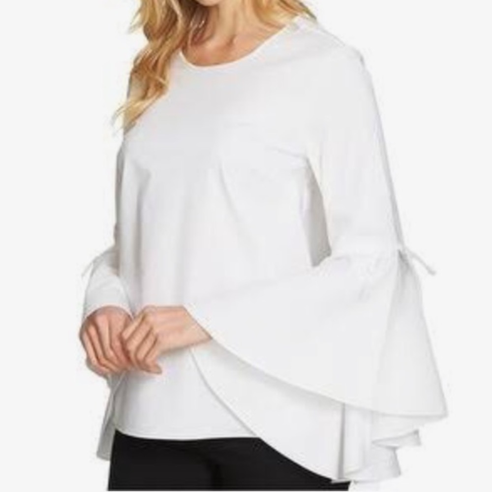 1. State Long Exaggerated Sleeve Cotton Top Small